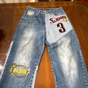 Vintage Y2K NBA Allen Iverson Jeans Mens Sz 32 - Lakers Patches